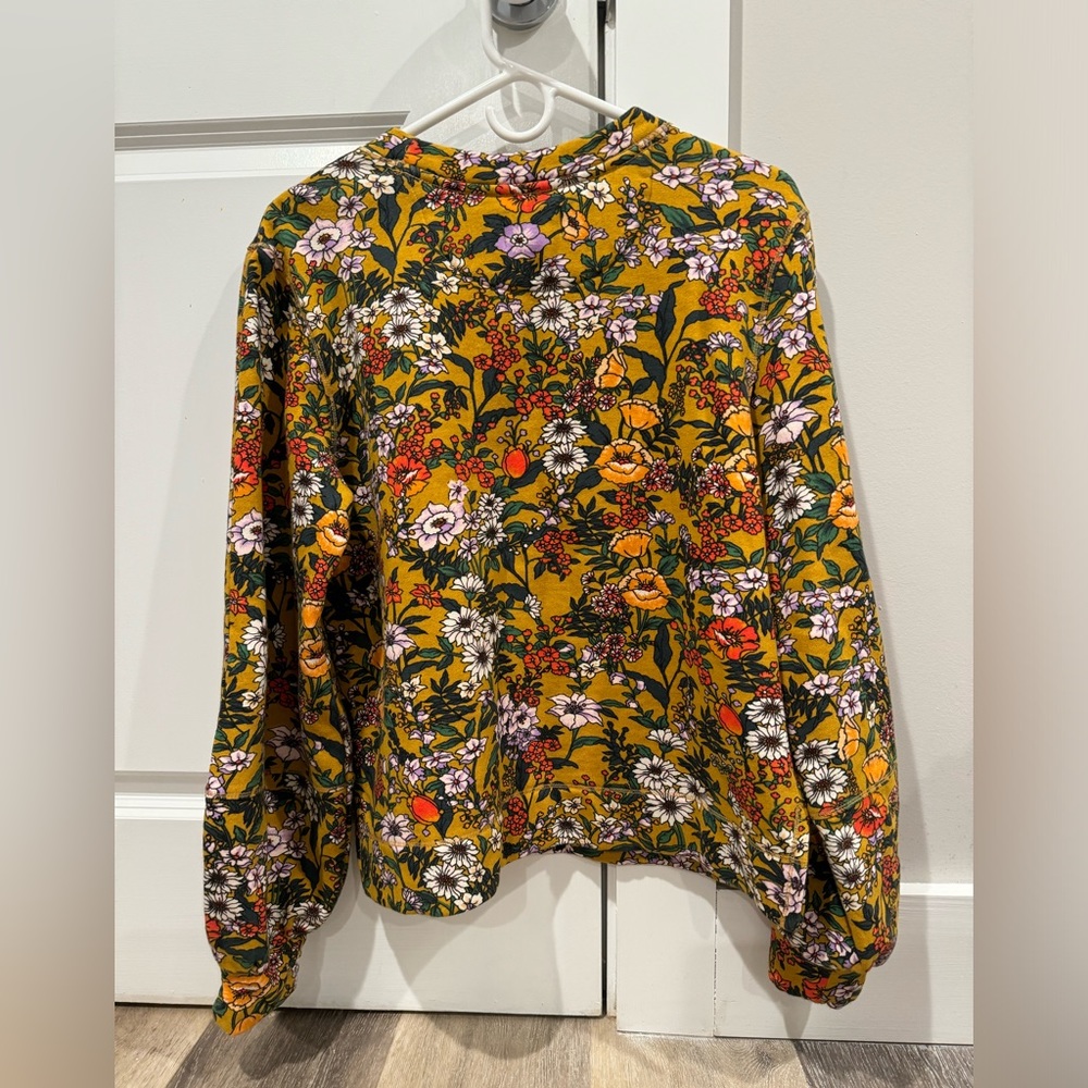 Anthropologie Mustard Floral Long-Sleeve Sweatshirt - Picture 2 of 3